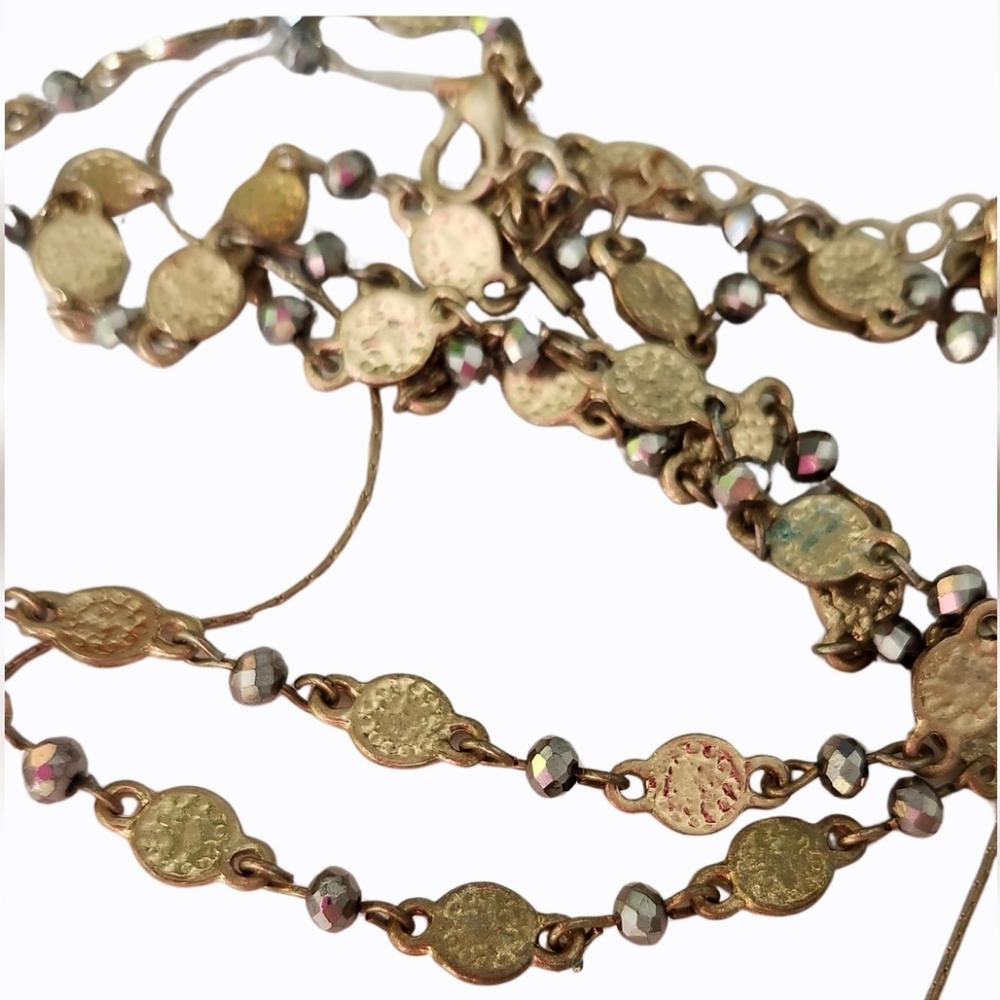 2 Tiered  Gold and Silver Lariat